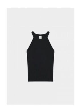 Homestretch Rib Halter Tank - Black